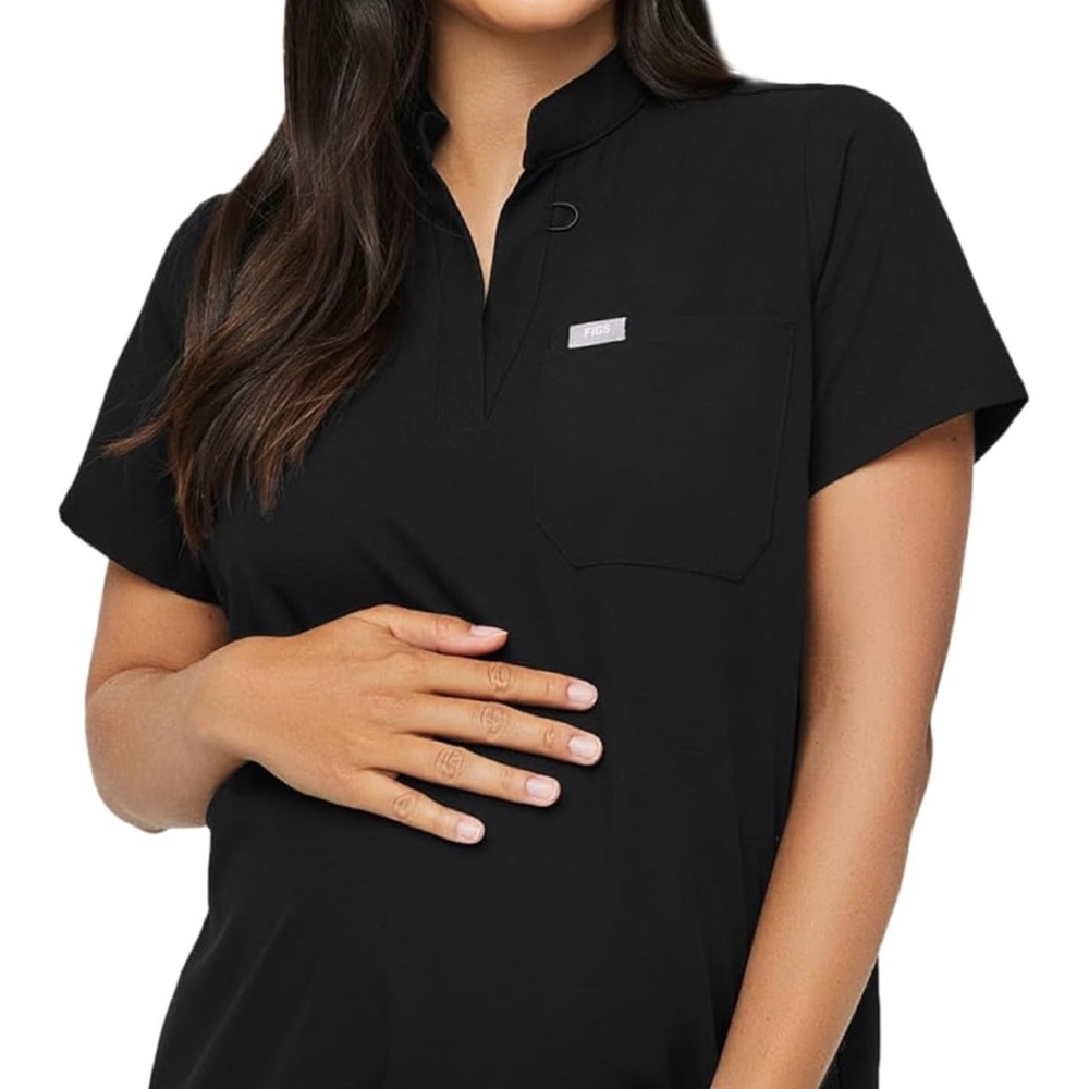 FIGS Kitale Maternity 2.0 Scrub Top for Women in BLACK
